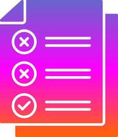 Check List Glyph Gradient Icon vector