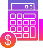 Calculator Glyph Gradient Icon vector