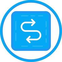 Zigzag Flat Circle Uni Icon vector