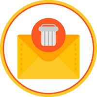Dustbin Flat Circle Uni Icon vector