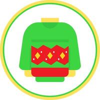 Sweater Flat Circle Uni Icon vector