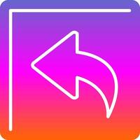 Curved Left Glyph Gradient Icon vector