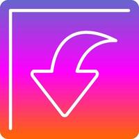 Curved Down Glyph Gradient Icon vector