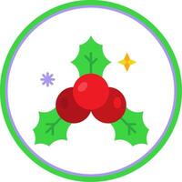 Mistletoe Flat Circle Uni Icon vector