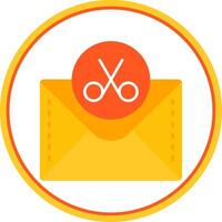 Scissor Flat Circle Uni Icon vector