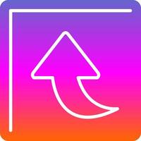 Curved Up Glyph Gradient Icon vector