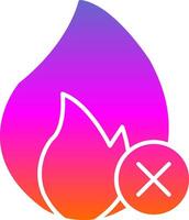 No Fire Glyph Gradient Icon vector