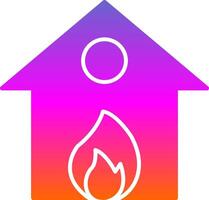 Burning House Glyph Gradient Icon vector
