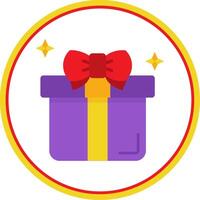 Gift Flat Circle Uni Icon vector