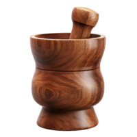 AI generated Wooden garlic mortar png