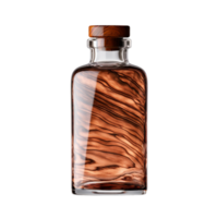 AI generated Wood grain cover glass travel sample potable bottle png