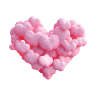 AI generated A pink heart shaped cloud is in the shape of a heart. png