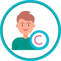 Copyright Flat Circle Uni Icon vector