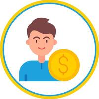 Dollar Flat Circle Uni Icon vector