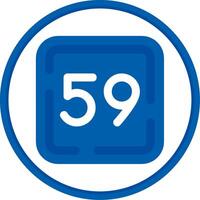Fifty Nine Flat Circle Uni Icon vector