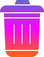 Dustbin Glyph Gradient Icon vector