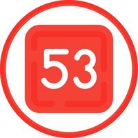 Fifty Three Flat Circle Uni Icon vector