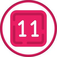 Eleven Flat Circle Uni Icon vector