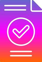 Verified Glyph Gradient Icon vector