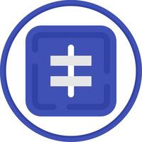 Center alignment Flat Circle Uni Icon vector