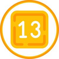 Thirteen Flat Circle Uni Icon vector