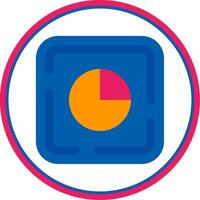 Pie chart Flat Circle Uni Icon vector