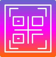 Qr Code Glyph Gradient Icon vector