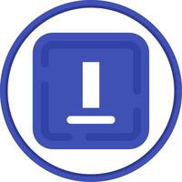Bottom alignment Flat Circle Uni Icon vector