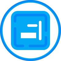 Right alignment Flat Circle Uni Icon vector