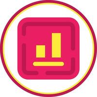 Bottom alignment Flat Circle Uni Icon vector