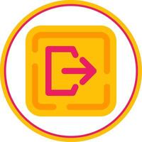 Logout Flat Circle Uni Icon vector