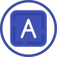 Letter a Flat Circle Uni Icon vector