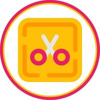 Scissor Flat Circle Uni Icon vector