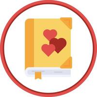 Romantic novel Flat Circle Uni Icon vector