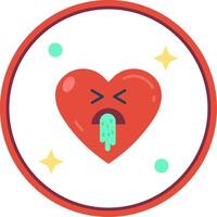 Vomit Flat Circle Uni Icon vector