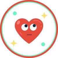 Rolling eyes Flat Circle Uni Icon vector