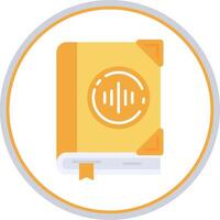 audio libro plano circulo uni icono vector