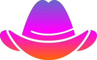 icono de gradiente de glifo de sombrero vector