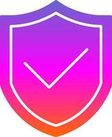 Shield Glyph Gradient Icon vector