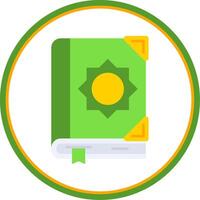 Corán plano circulo uni icono vector