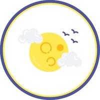 Full moon Flat Circle Uni Icon vector