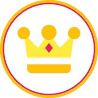 Crown Flat Circle Uni Icon vector