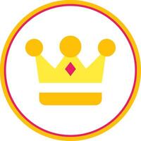 Crown Flat Circle Uni Icon vector