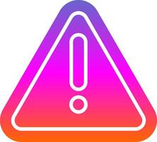 Warning Sign Glyph Gradient Icon vector