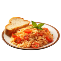 AI generated Pilaf with chicken carrot and green peas png