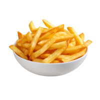 ai généré français frites dans une papier seau png