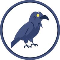 Raven Flat Circle Uni Icon vector