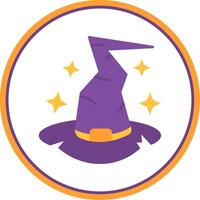 Witch hat Flat Circle Uni Icon vector