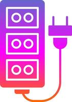 Extension Cord Glyph Gradient Icon vector