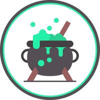 Cauldron Flat Circle Uni Icon vector